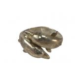 Silver Tone Double Dolphin Bypass Bangle Bracelet