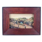 Framed Coaching Scene Print in Oak Frame