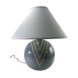 MCM Ceramic Ball Table Lamp with Chevron Motif