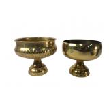 Vintage brass pedestal planters