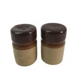 Hull Pottery Brown Drip Stoneware Salt & Pepper