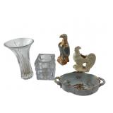 Assorted Porcelain and Glass Decorative Objects