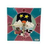 Irene Hand-Painted Ceramic Tile Clock, 1994