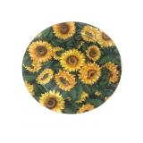 Sunflower Pattern Round Glass Decorative Plate