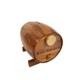 VTG Cedar Wood Barrel Coin Bank Corn Palace