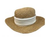 VTG Tina Too Woven Straw Hat with White Band