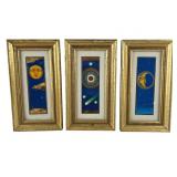 Set of 3 Celestial Themed Framed Artworks