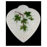 VTG Fostoria Milk Glass Heart Trinket Box