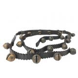 Vintage Leather Sleigh Bell Strap with Brass Bells