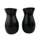 Pr. Black and Red Art Glass Vases