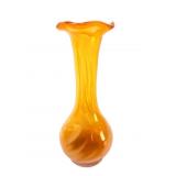 VTG Art Glass Ruffled Bud Vase with Swirls