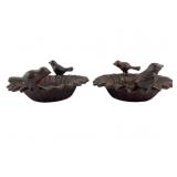 Pr. Cast Iron Sunflower and Bird Coasters