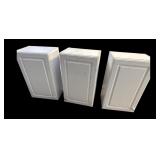 Set of 3 White Laminate Wall Cabinets