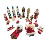 Assorted Vintage Santa Claus Figurines and Ornamen