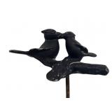 Cast Metal Two Birds on a Branch Garden Stake