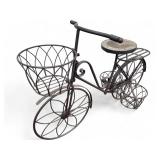 Wrought Iron Bicycle Plant Stand with Mosaic Seat