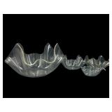 MCM Style Ruffled Acrylic Bowl Set