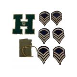 Standard Pennant Chenille Letter H and Militaria