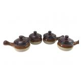 MCM Glazed Stoneware French Onion Soup Bowls