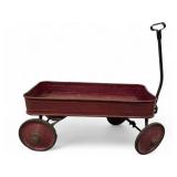 Vintage Red Metal Pull Wagon