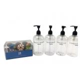 Essential Home Shower Curtain Hooks and Pump Bottl