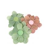 Set of 3 Burlap and Wire Decorative Flowers