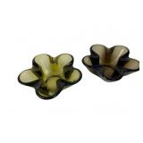 MCM Franciscan Glass Flower-Shaped Dishes, Pr.