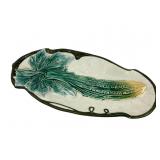Majolica Glazed Earthenware Cucumber Serving Platt