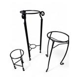 Set of 3 Wrought Iron Plant Stands