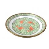 Vintage brass encased porcelain bowl with Koi Fish