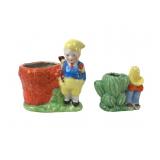 Pair of Hand-Painted Porcelain Figural Planters