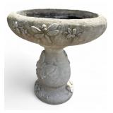 Cast Stone Birdbath with Dragonfly and Butterfly