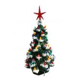 Vintage Ceramic Lighted Christmas Tree with Snow