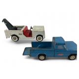 Tonka Pressed Steel Jeep Wrecker and Pickup Truck