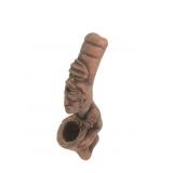 Pre-Columbian Style Earthenware Figural Pipe