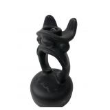 Black Matte Ceramic Figural Candlestick