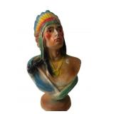Chalkware Native American Chief Bust