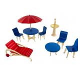 Vintage Plastic Dollhouse Patio Furniture Set