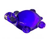 Cobalt Blue and Clear Art Glass Turtle Paperweight