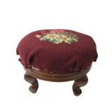 Victorian Style Needlepoint Footstool