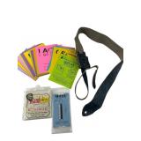 Leather Guitar Strap and Musical Accessories Lot