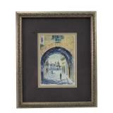 G. Suglia Signed Watercolor Street Scene Painting
