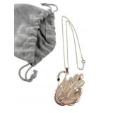 Rose Gold Tone Swan Pendant Necklace