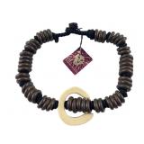 Anne Klein Beaded Necklace with C-Shaped Pendant