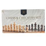 Alex.H & Abel.C Wooden Chess & Checkers Set