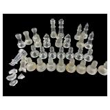 Frosted and Clear Pressed Glass Chess Set