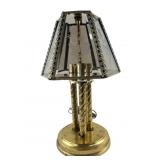 14" Vintage Brass and Etched Glass Table Lamp