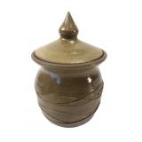 Signed Amanda studio art pottery jar with lid