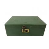 Sylvia M. Waterman Green Faux Leather Jewelry Box