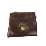 Vintage Brown Faux Leather Bowling Coin Purse